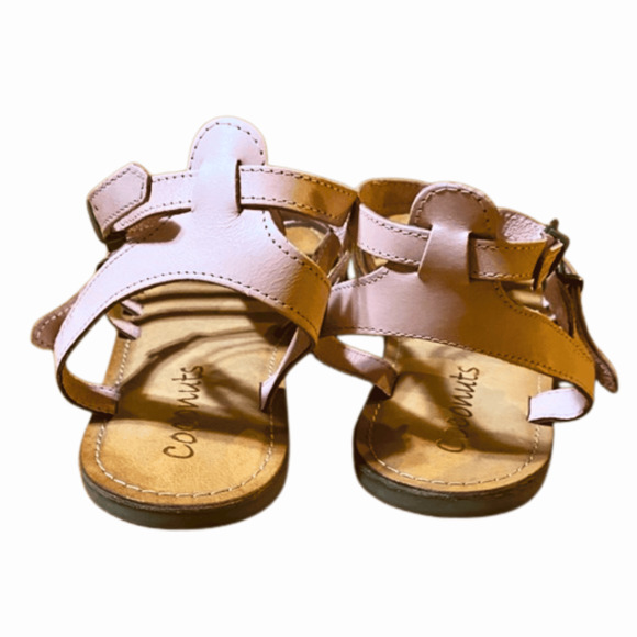 Coconuts Womens Leather Sandals Strappy Pink sz 10 ankle flats - Picture 3 of 7